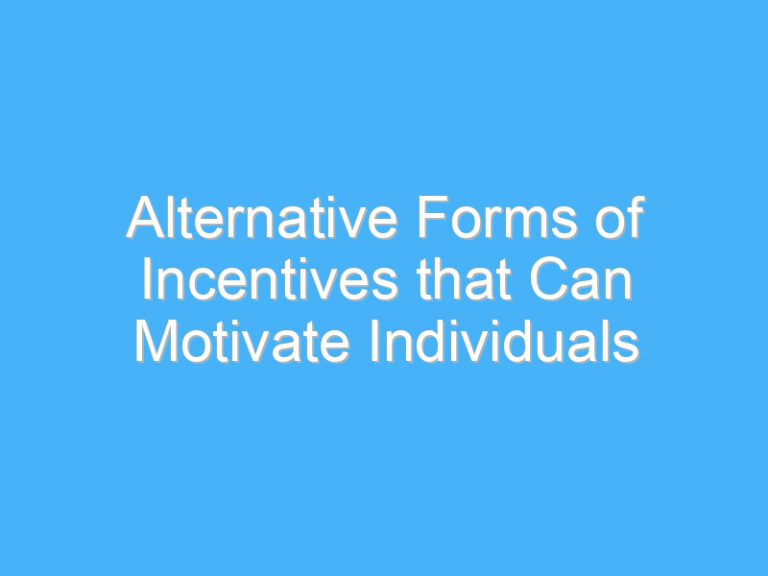 Alternative Forms of Incentives that Can Motivate Individuals