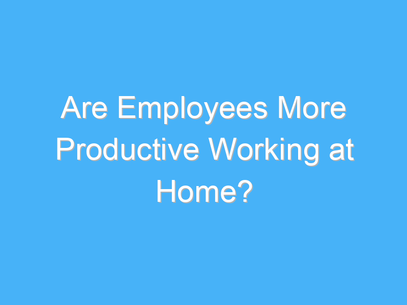 are employees more productive working at home 952