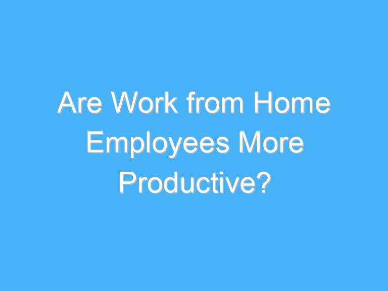 Are Work from Home Employees More Productive?