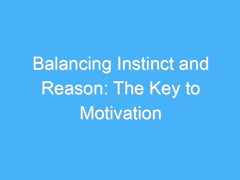 balancing instinct and reason the key to motivation 2757 1
