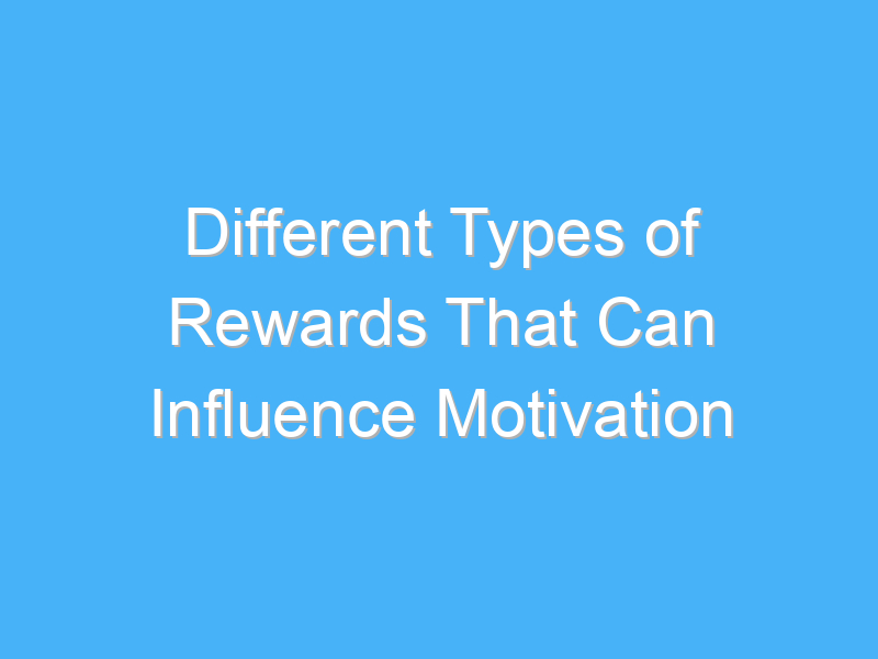 different types of rewards that can influence motivation 3292