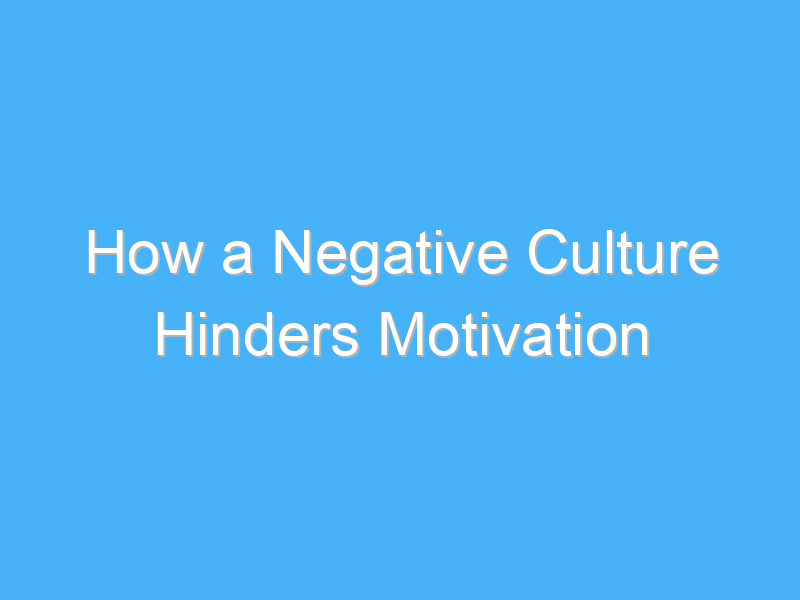 how a negative culture hinders motivation 1893