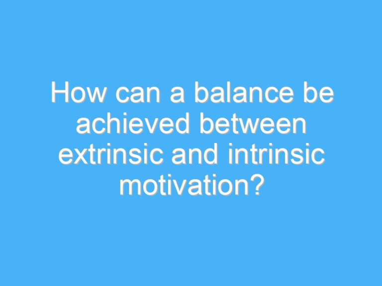 How can a balance be achieved between extrinsic and intrinsic motivation?