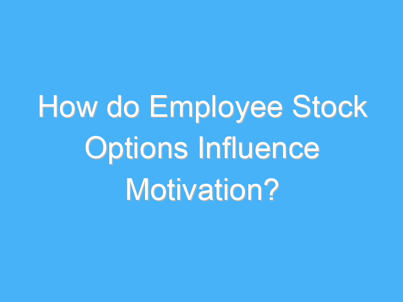 how do employee stock options influence motivation 2599