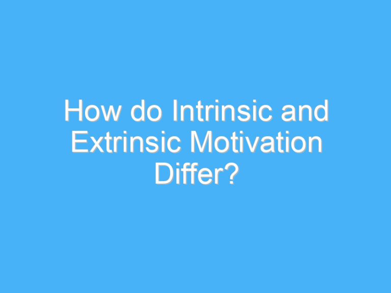 How do Intrinsic and Extrinsic Motivation Differ?