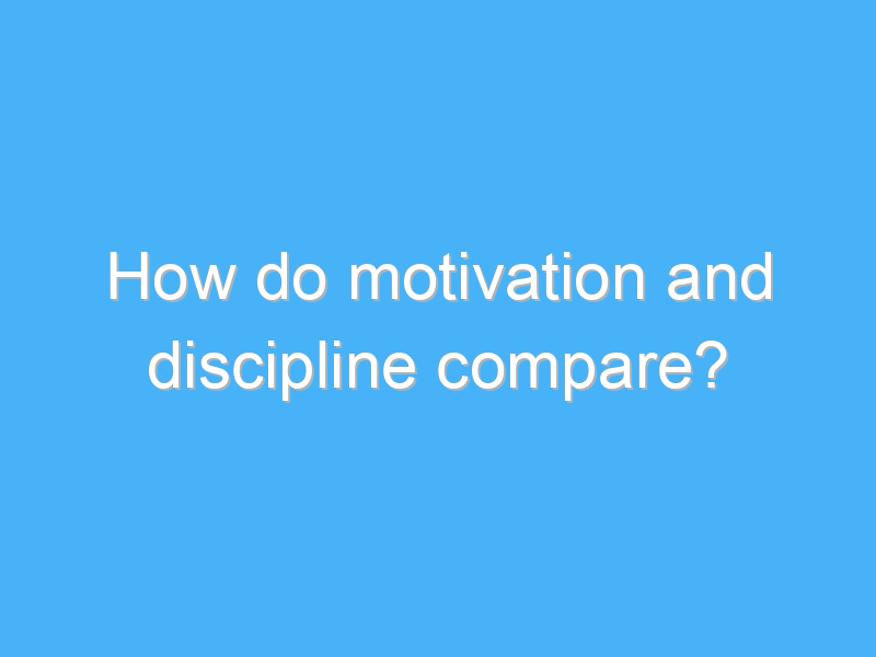 how do motivation and discipline compare 2923