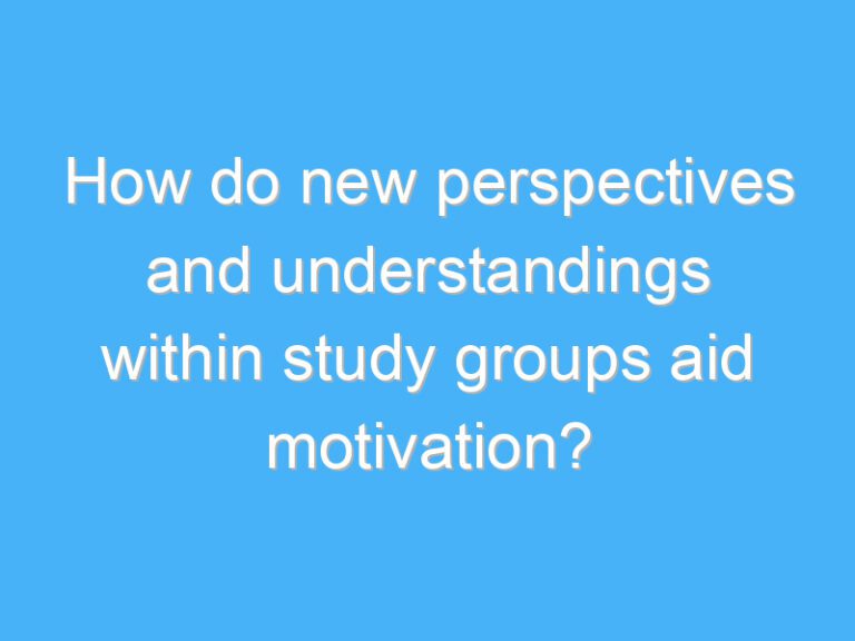 How do new perspectives and understandings within study groups aid motivation?
