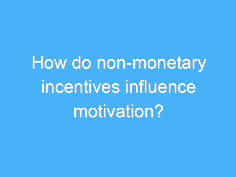 How do non-monetary incentives influence motivation?