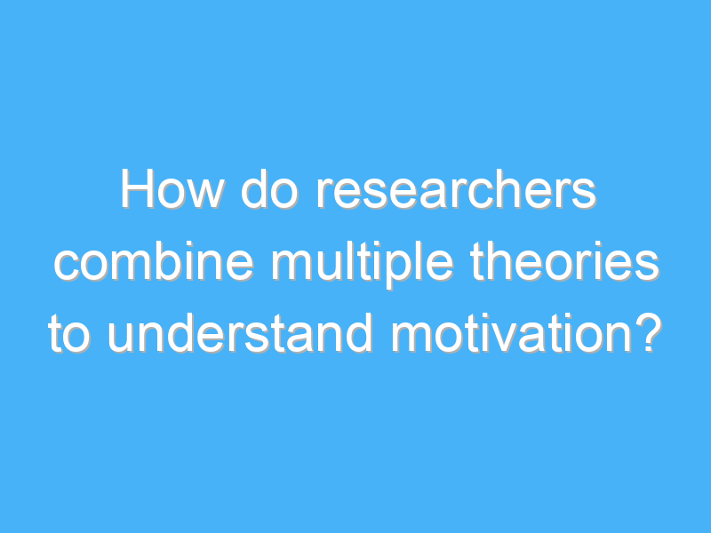 how do researchers combine multiple theories to understand motivation 2715 3