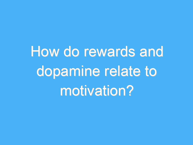 how do rewards and dopamine relate to motivation 1862 2