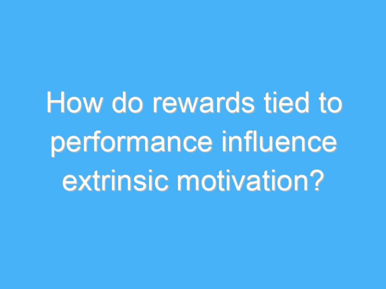 How do rewards tied to performance influence extrinsic motivation?