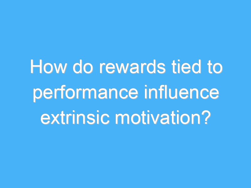 how do rewards tied to performance influence extrinsic motivation 2181 3