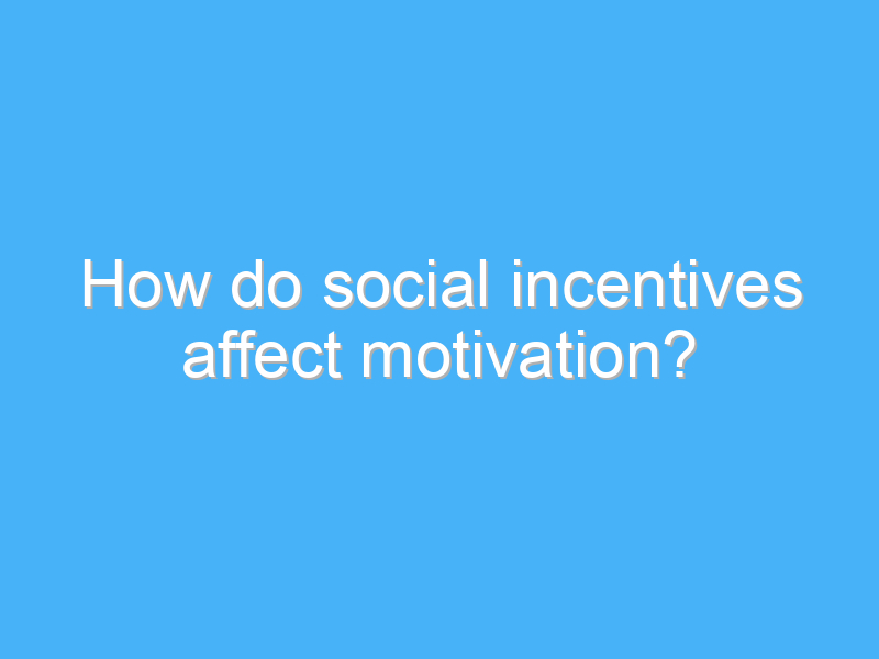 how do social incentives affect motivation 1880 1