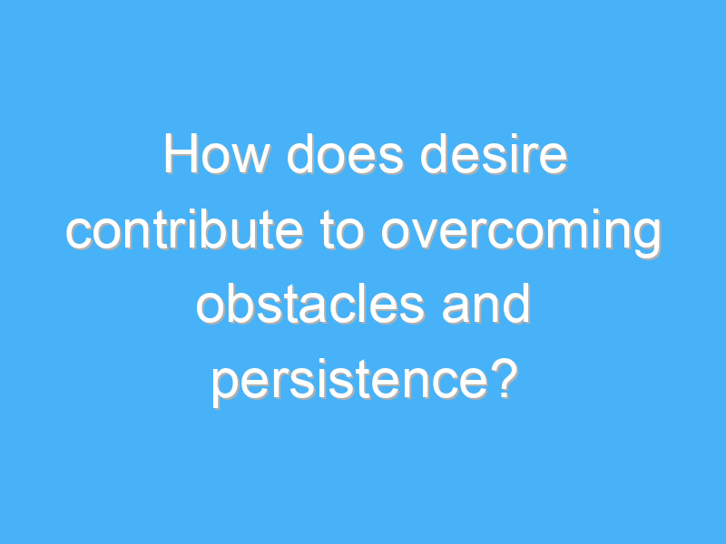 how does desire contribute to overcoming obstacles and persistence 2014 2