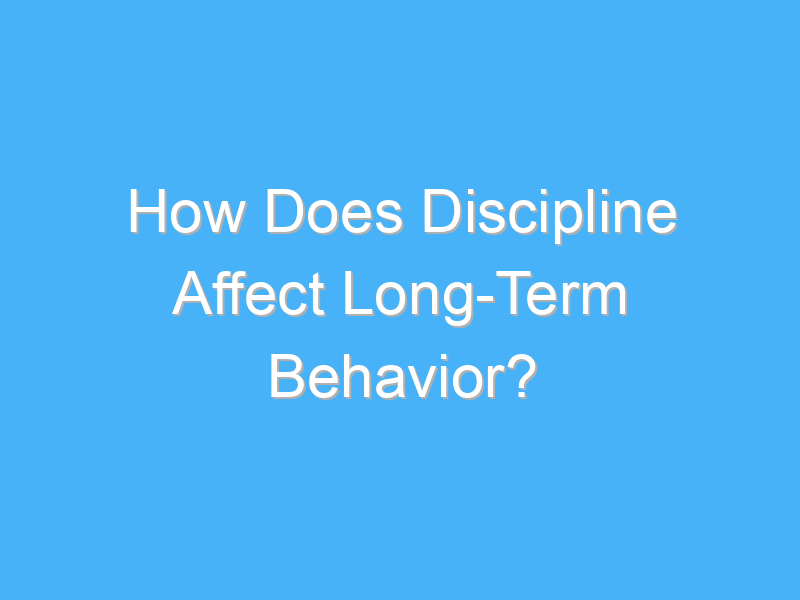 how does discipline affect long term behavior 3274