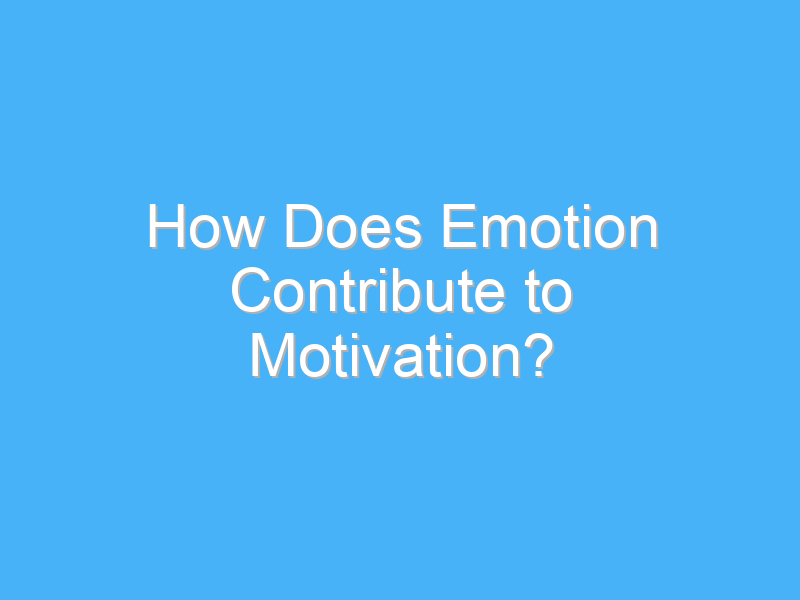 how does emotion contribute to motivation 1727 3