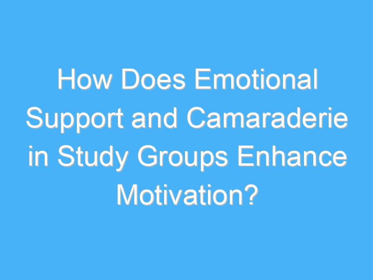 How Does Emotional Support and Camaraderie in Study Groups Enhance Motivation?