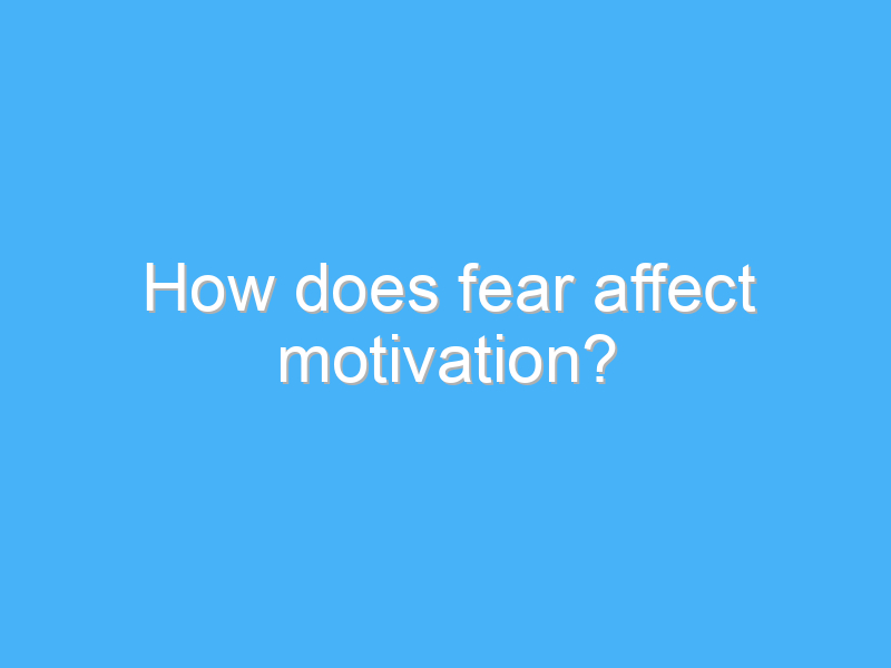 how does fear affect motivation 3141
