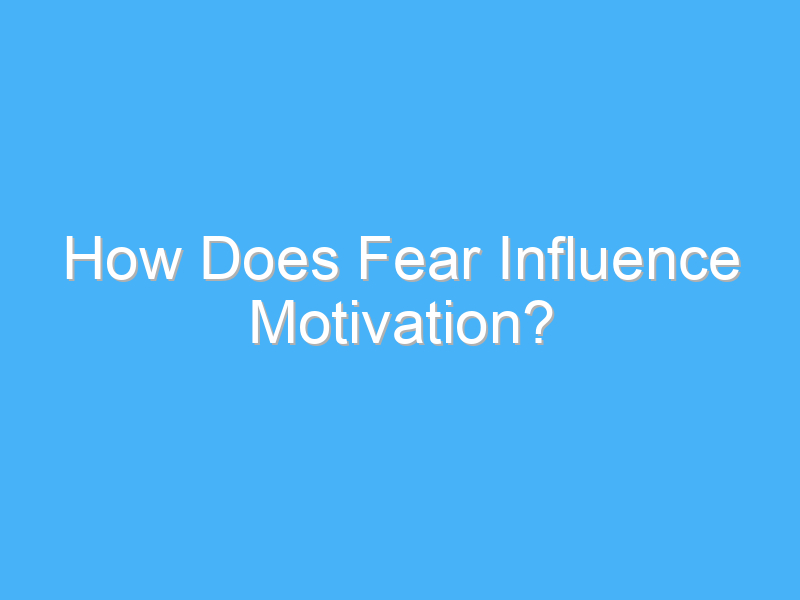 how does fear influence motivation 2378