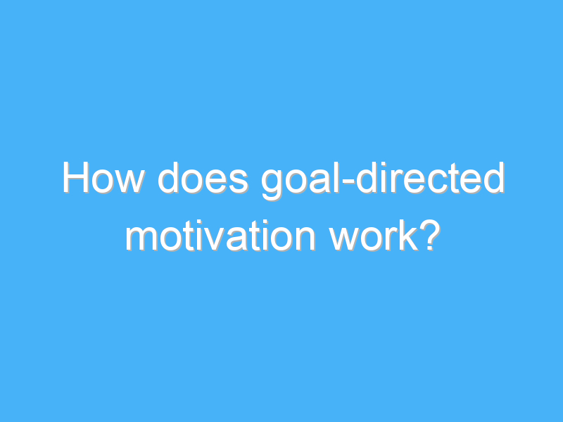 how does goal directed motivation work 1803