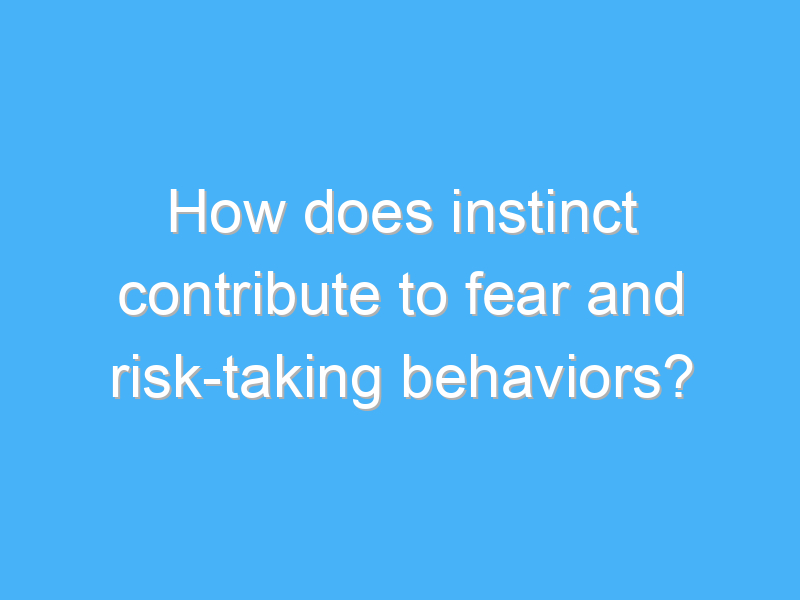 how does instinct contribute to fear and risk taking behaviors 2860