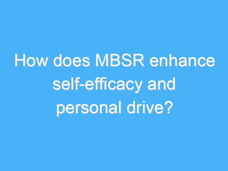 How does MBSR enhance self-efficacy and personal drive?
