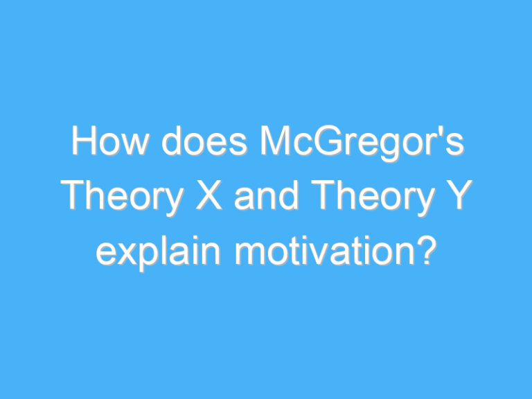 How does McGregor’s Theory X and Theory Y explain motivation?