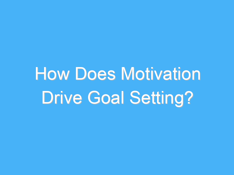 how does motivation drive goal setting 2871