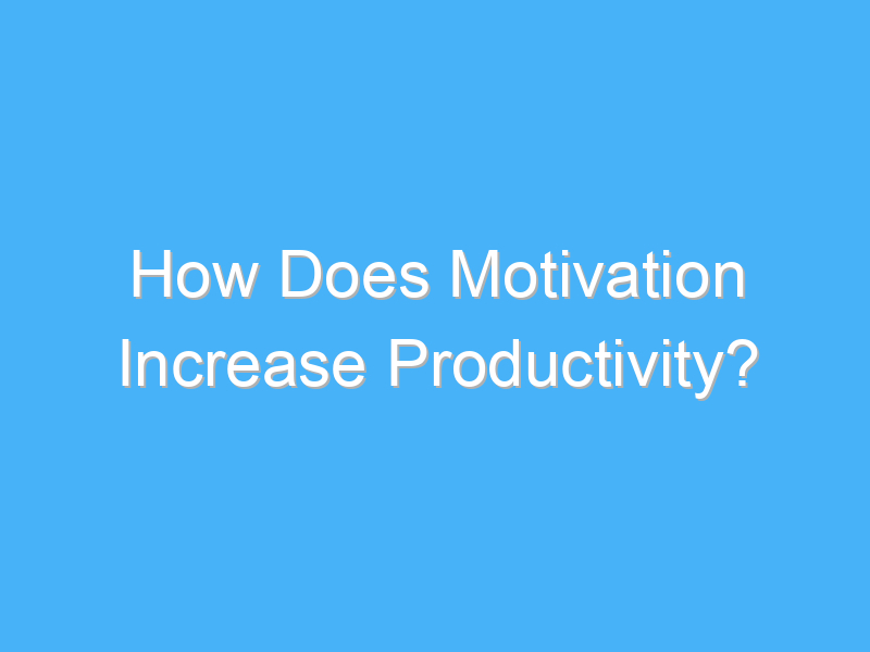 how does motivation increase productivity 1807 1