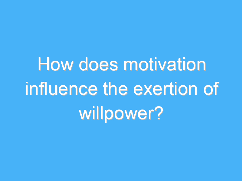 how does motivation influence the exertion of willpower 3061
