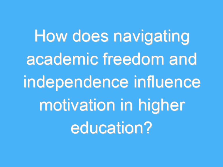 How does navigating academic freedom and independence influence motivation in higher education?