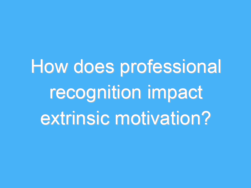 how does professional recognition impact extrinsic motivation 1868