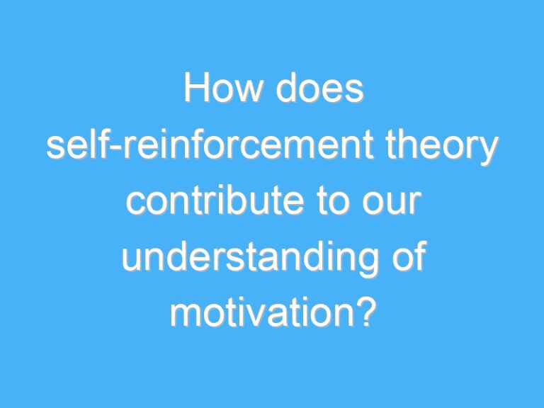 How does self-reinforcement theory contribute to our understanding of motivation?