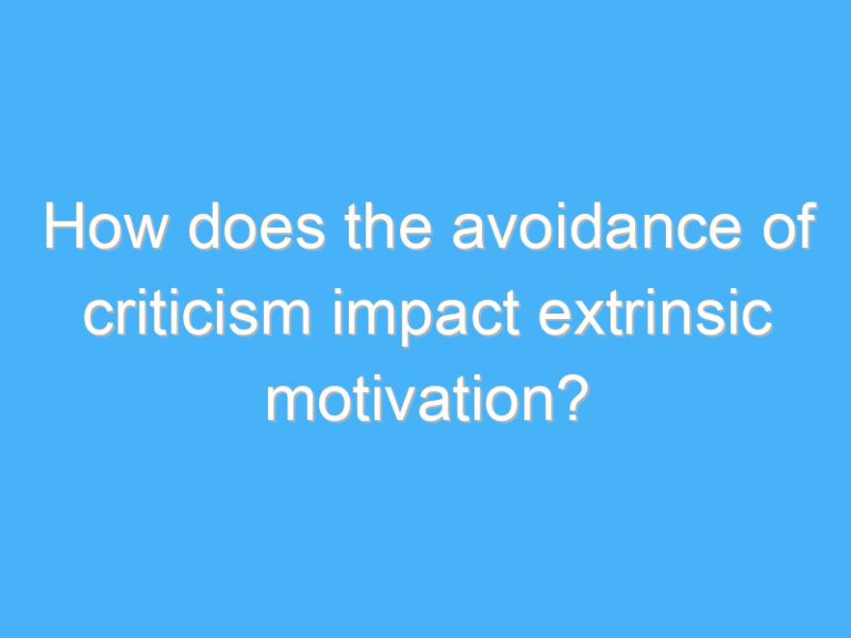How does the avoidance of criticism impact extrinsic motivation?