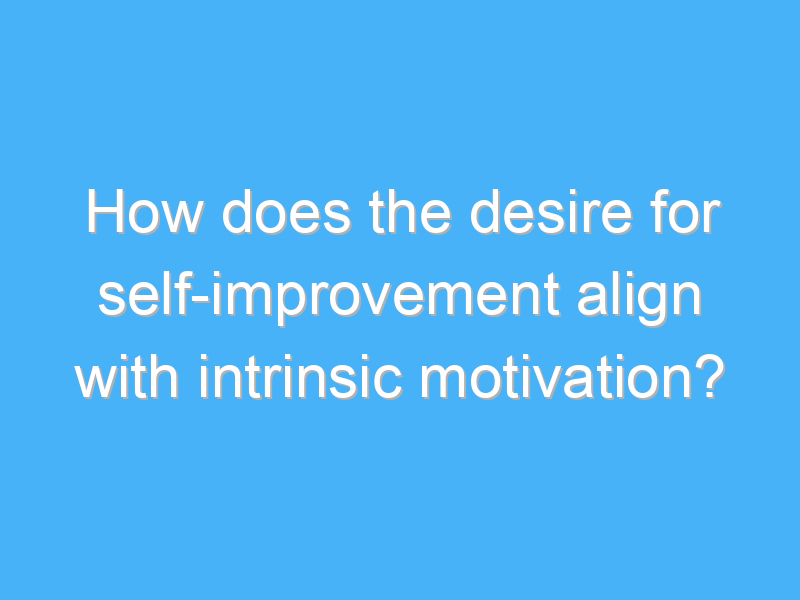 how does the desire for self improvement align with intrinsic motivation 2354