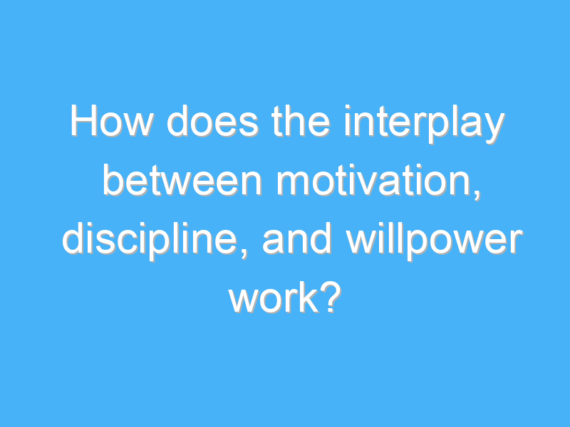 how does the interplay between motivation discipline and willpower work 1764