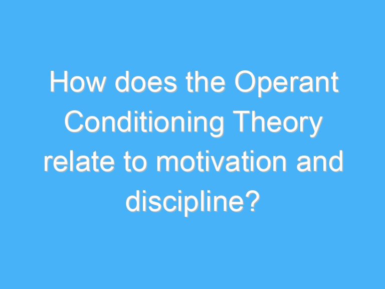 How does the Operant Conditioning Theory relate to motivation and discipline?