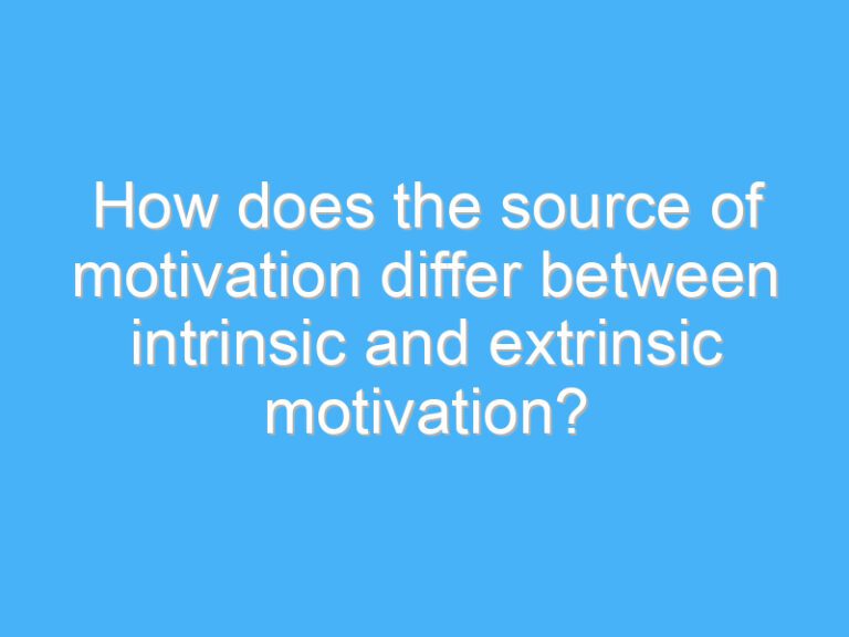 How does the source of motivation differ between intrinsic and extrinsic motivation?