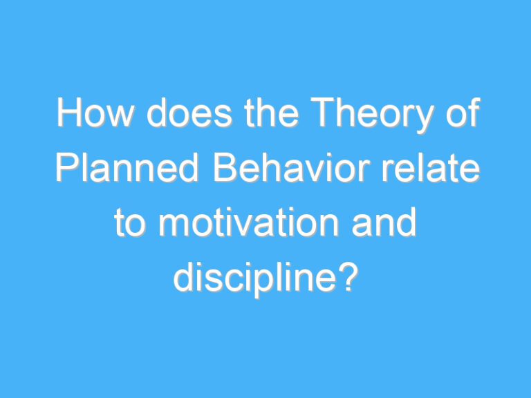 How does the Theory of Planned Behavior relate to motivation and discipline?