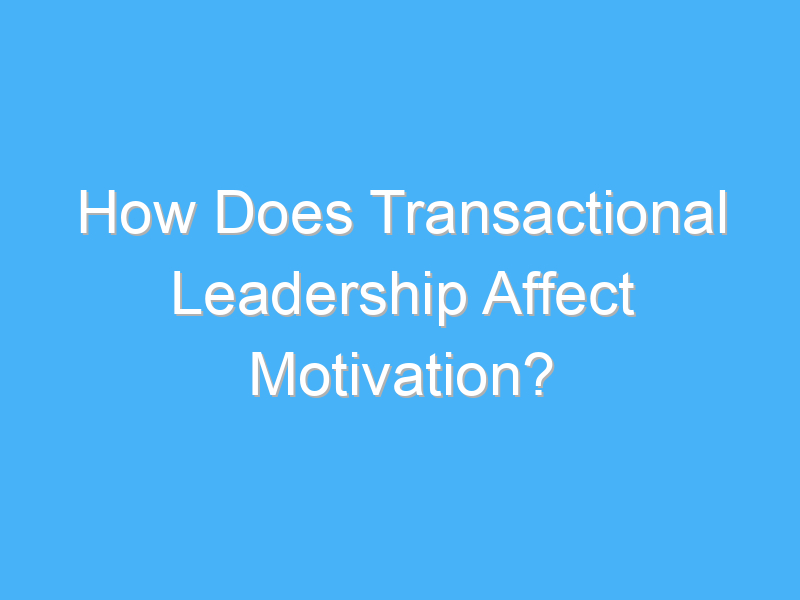 how does transactional leadership affect motivation 2508
