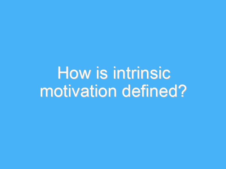 How is intrinsic motivation defined?