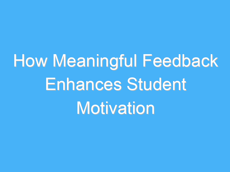 how meaningful feedback enhances student motivation 2799 3
