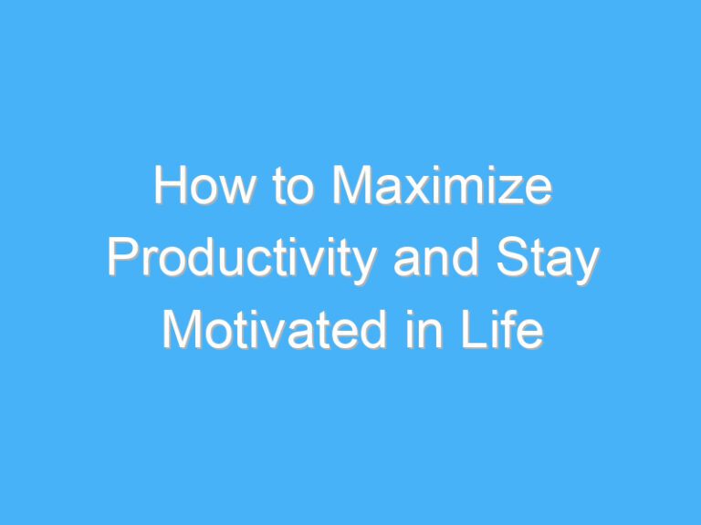 How to Maximize Productivity and Stay Motivated in Life