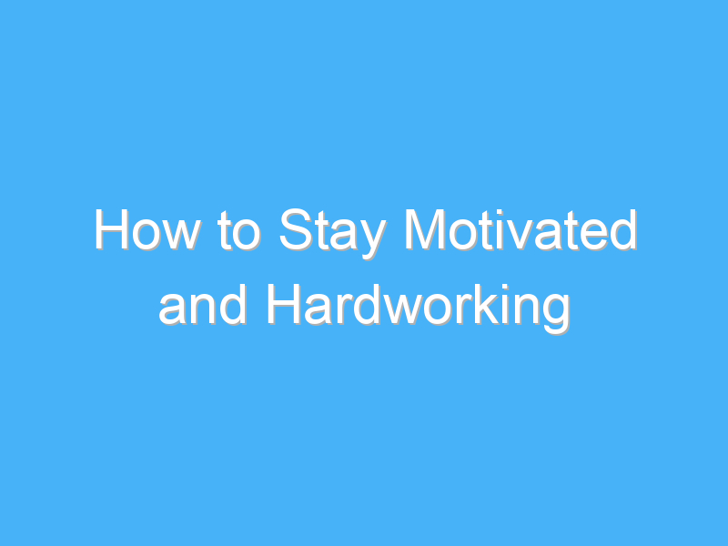 how to stay motivated and hardworking 544