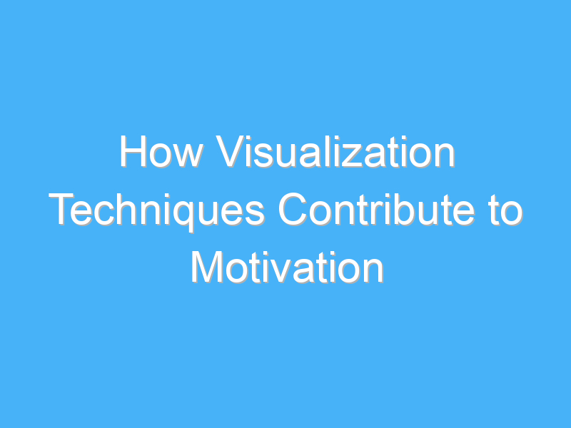 how visualization techniques contribute to motivation 2201