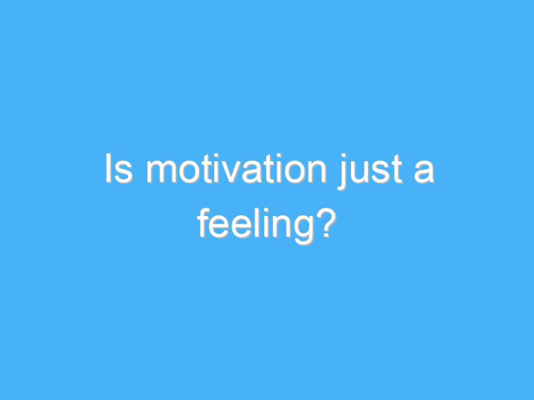 Is motivation just a feeling?