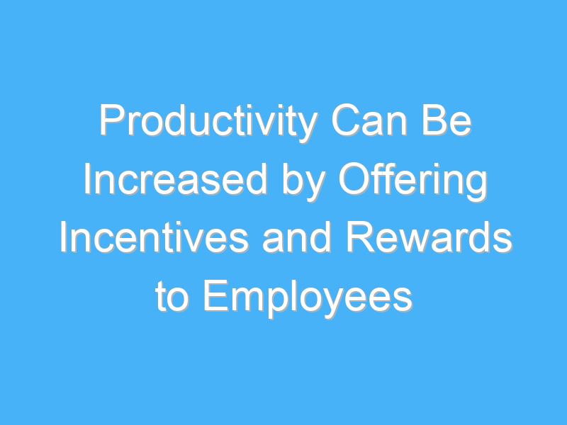 productivity can be increased by offering incentives and rewards to employees 1163