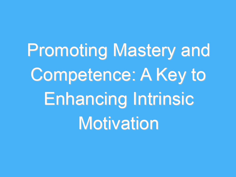 Promoting Mastery and Competence: A Key to Enhancing Intrinsic Motivation