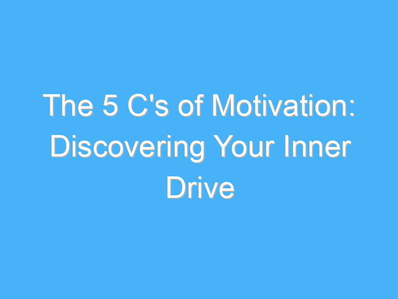 the 5 cs of motivation discovering your inner drive 187