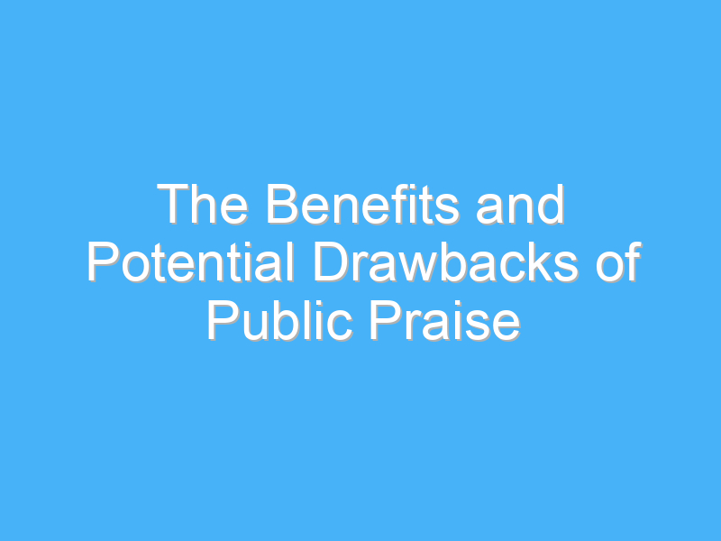 the benefits and potential drawbacks of public praise 1926 1
